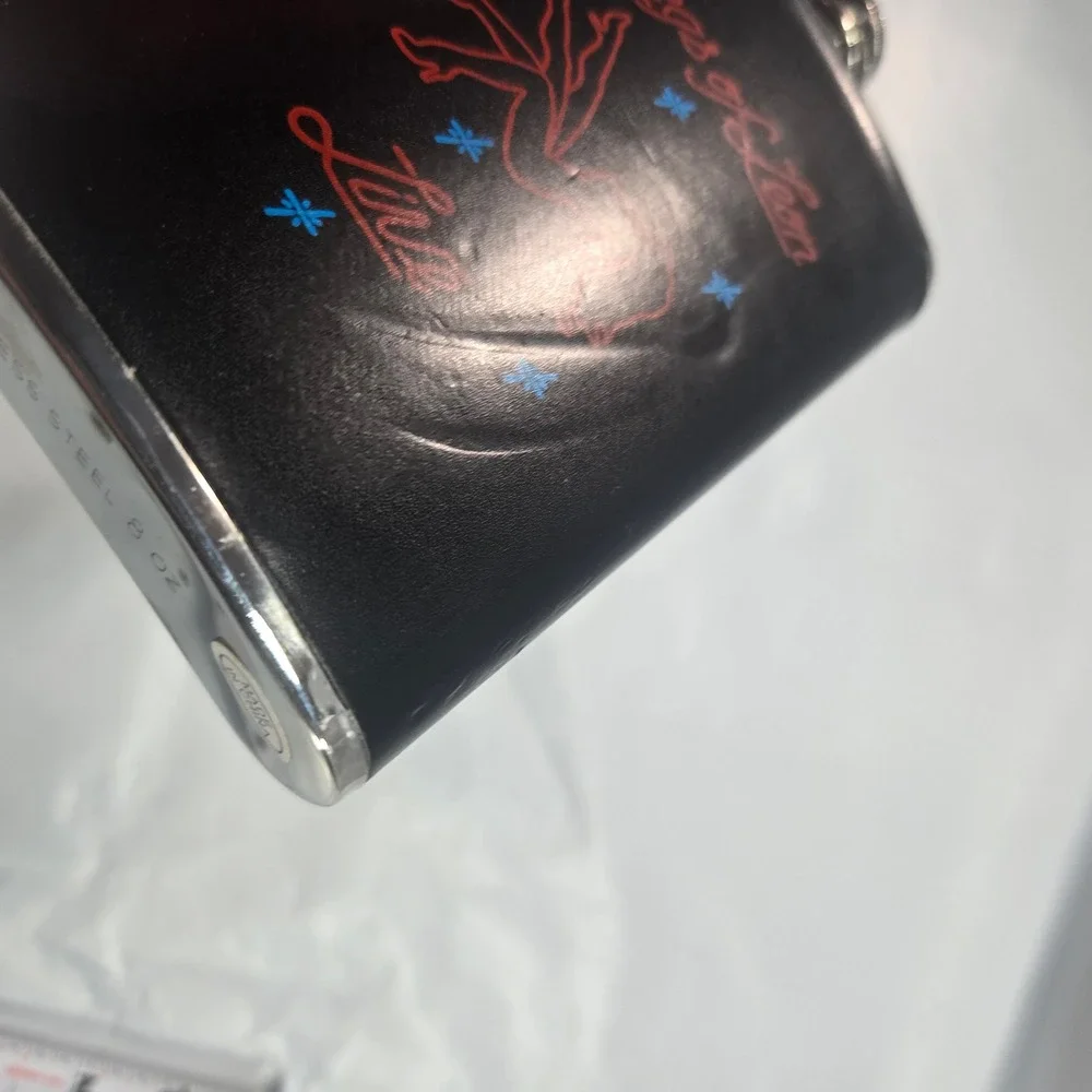 RARE Kings of Leon Live Band Merchandise Black Wrap Stainless‎ Steel Flask